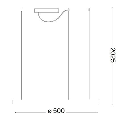 Ideal Lux - Dimbare LED hanglamp aan een koord ORACLE SLIM LED/29W/230V 3000K diameter 50 cm zwart
