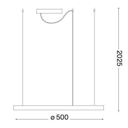 Ideal Lux - LED Hanglamp aan een koord ORACLE SLIM LED/32W/230V 3000K diameter 50 cm wit