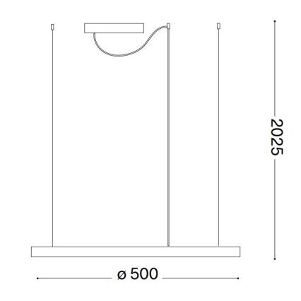 Ideal Lux - LED Hanglamp aan een koord ORACLE SLIM LED/32W/230V 3000K diameter 50 cm zwart