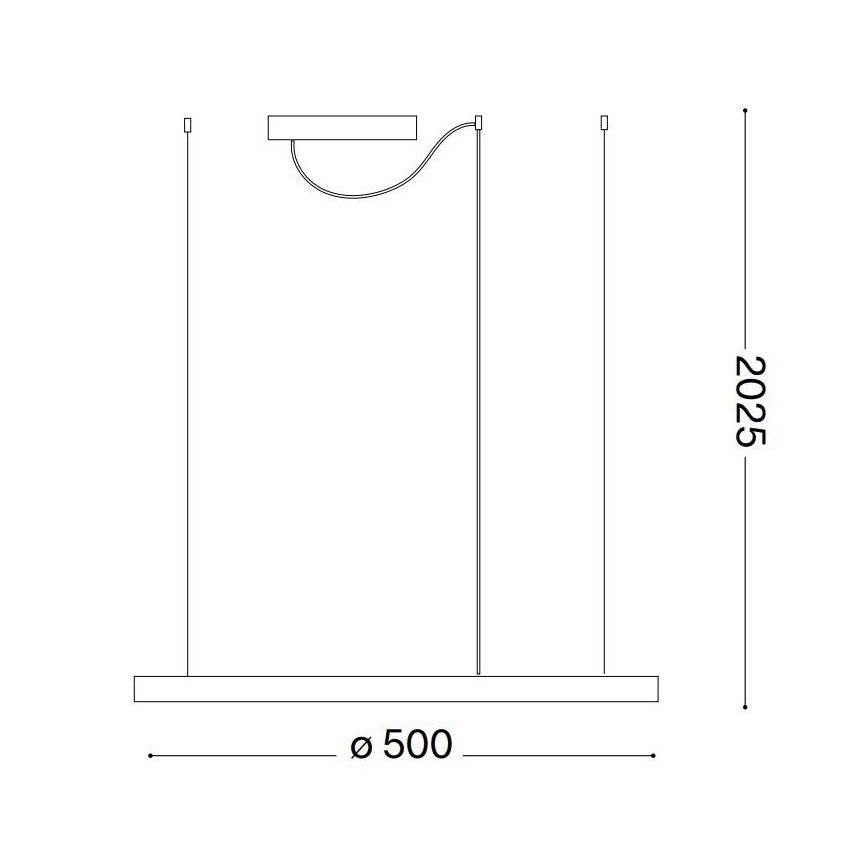 Ideal Lux - LED Hanglamp aan een koord ORACLE SLIM LED/32W/230V 3000K diameter 50 cm zwart