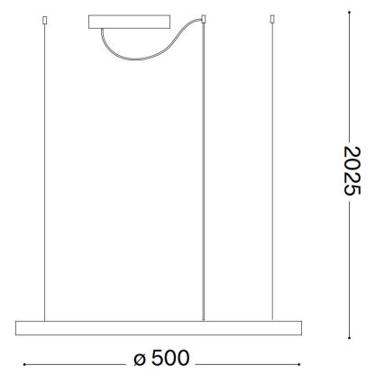 Ideal Lux - LED Hanglamp aan een koord ORACLE SLIM LED/32W/230V 4000K diameter 50 cm zwart