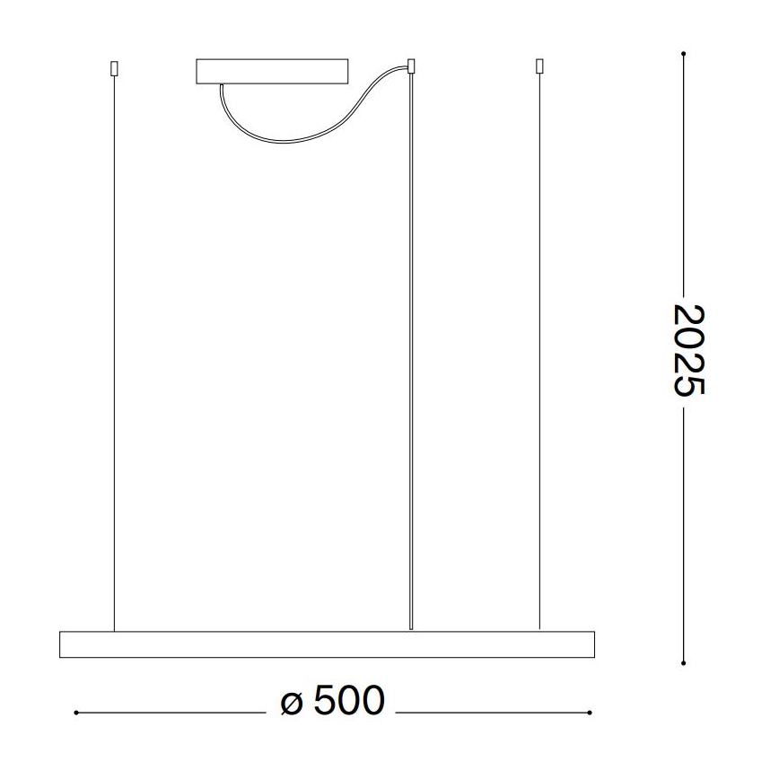 Ideal Lux - LED Hanglamp aan een koord ORACLE SLIM LED/32W/230V 4000K diameter 50 cm zwart