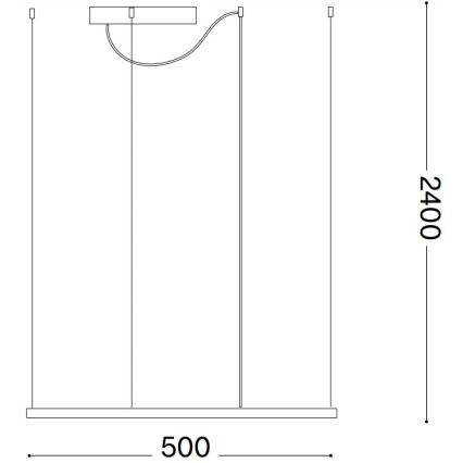 Ideal Lux - LED Hanglamp aan een koord ORACLE SLIM LED/33W/230V 3000K 50x50 cm wit