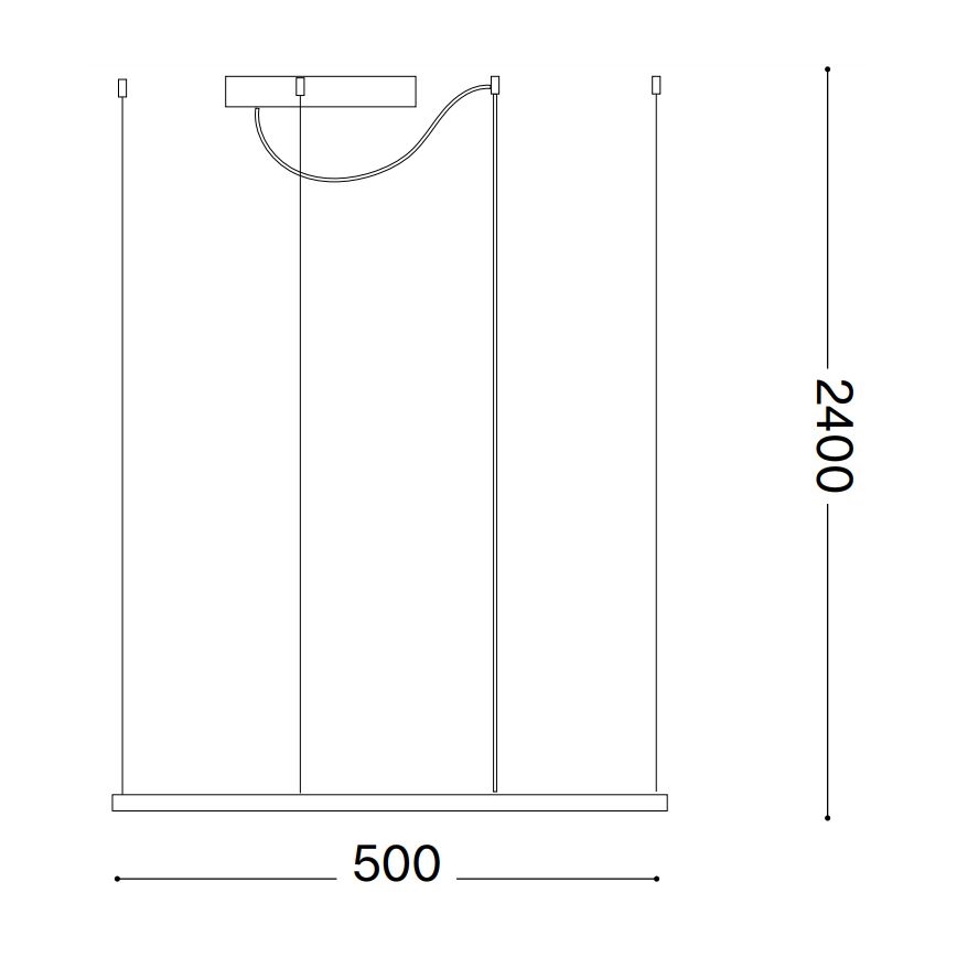 Ideal Lux - LED Hanglamp aan een koord ORACLE SLIM LED/33W/230V 3000K 50x50 cm zwart