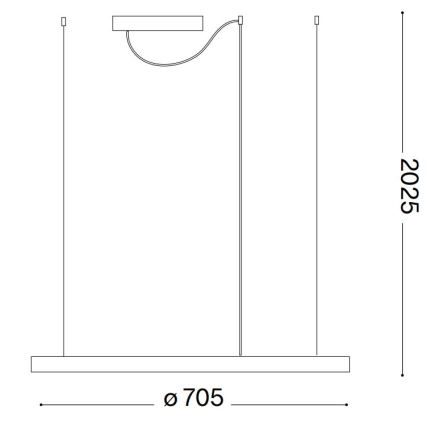 Ideal Lux - LED Hanglamp aan een koord ORACLE SLIM LED/38W/230V 4000K diameter 70 cm wit