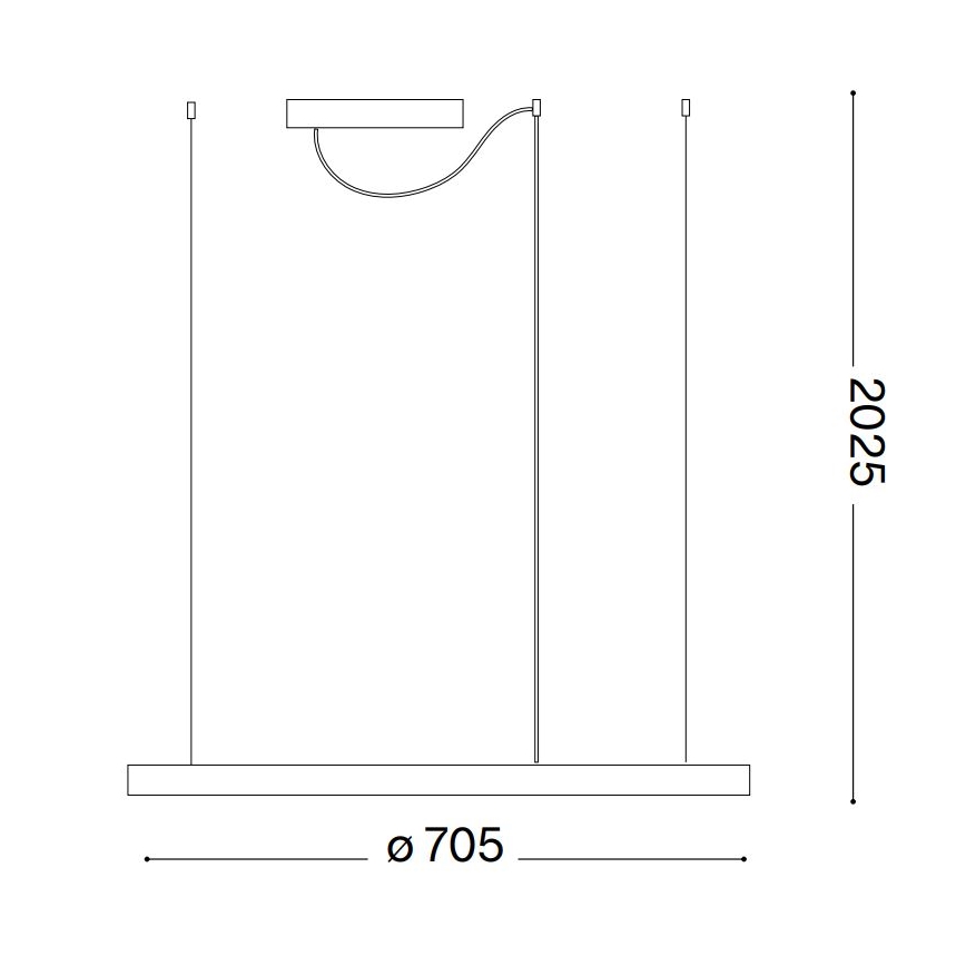 Ideal Lux - LED Hanglamp aan een koord ORACLE SLIM LED/38W/230V 4000K diameter 70 cm wit