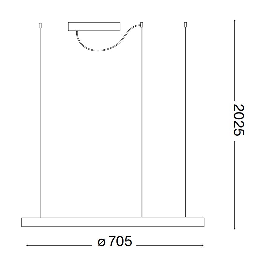 Ideal Lux - LED Hanglamp aan een koord ORACLE SLIM LED/38W/230V diameter 70 cm zwart