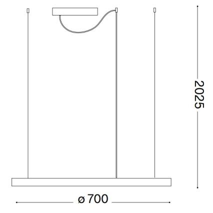 Ideal Lux - Dimbare LED hanglamp aan een koord ORACLE SLIM LED/39W/230V 3000K diameter 70 cm wit