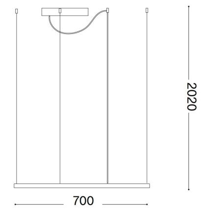 Ideal Lux - LED Hanglamp aan een koord ORACLE SLIM LED/41W/230V 3000K diameter 70x70 cm wit