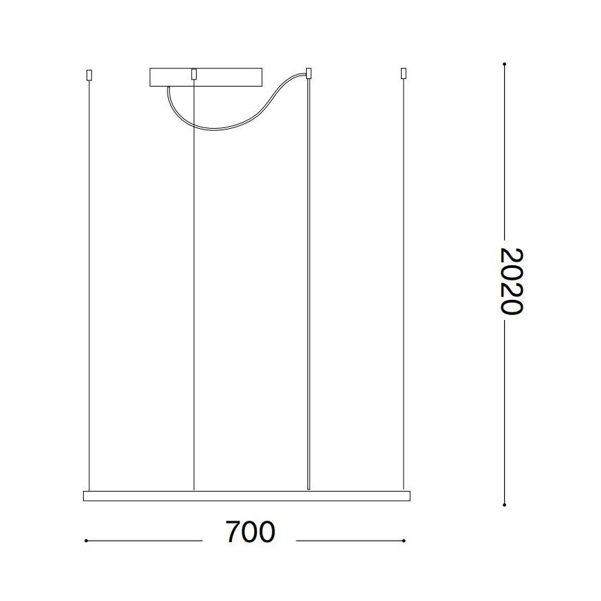 Ideal Lux - LED Hanglamp aan een koord ORACLE SLIM LED/41W/230V 3000K diameter 70x70 cm wit