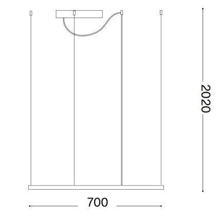 Ideal Lux - LED Hanglamp aan een koord ORACLE SLIM LED/41W/230V 3000K diameter 70x70 cm zwart