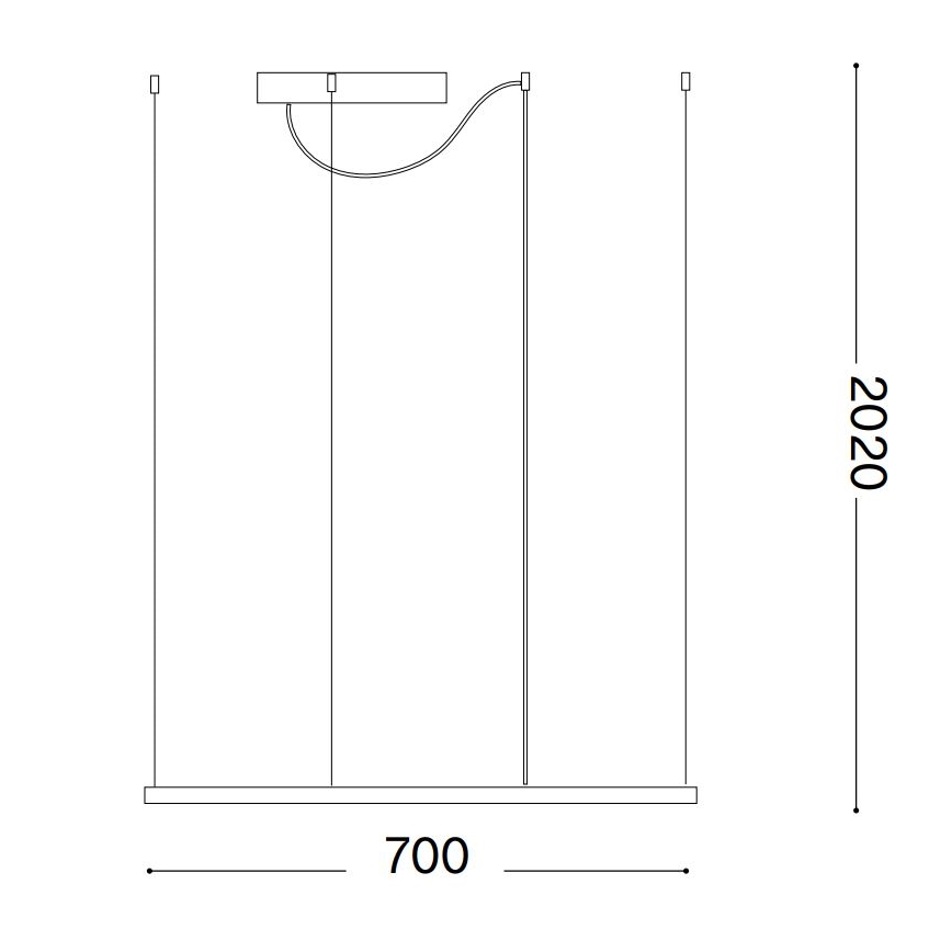 Ideal Lux - LED Hanglamp aan een koord ORACLE SLIM LED/41W/230V 3000K diameter 70x70 cm zwart