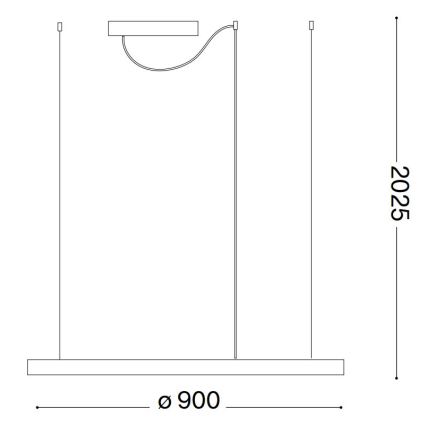 Ideal Lux - Dimbare LED hanglamp aan een koord ORACLE SLIM LED/43W/230V 3000K diameter 90 cm wit