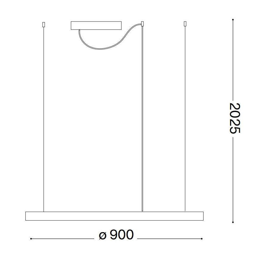 Ideal Lux - Dimbare LED hanglamp aan een koord ORACLE SLIM LED/43W/230V 3000K diameter 90 cm wit