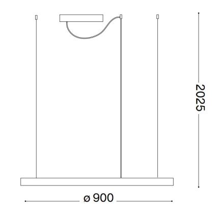 Ideal Lux - Dimbare LED hanglamp aan een koord ORACLE SLIM LED/43W/230V diameter 90 cm zwart