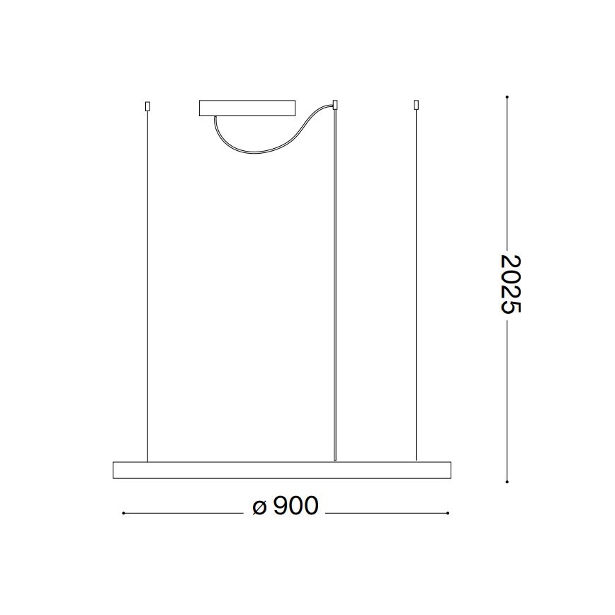 Ideal Lux - Dimbare LED hanglamp aan een koord ORACLE SLIM LED/43W/230V diameter 90 cm zwart