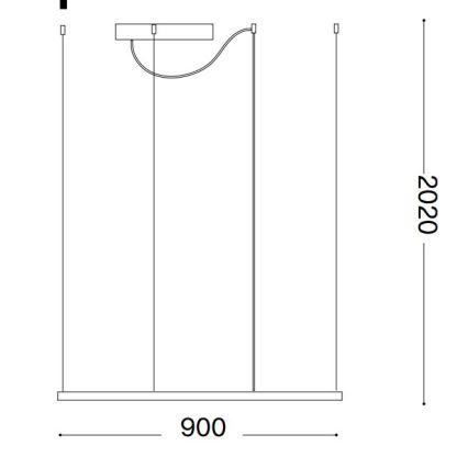 Ideal Lux - LED Hanglamp aan een koord ORACLE SLIM LED/53W/230V 3000K 90x90 cm wit