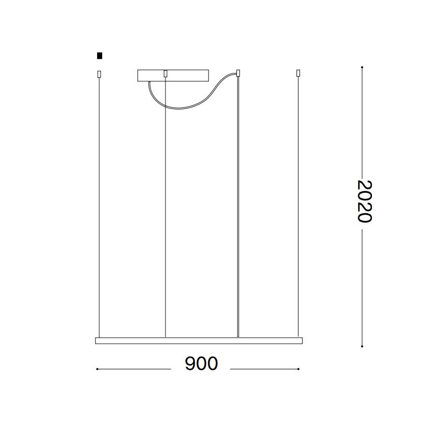 Ideal Lux - LED Hanglamp aan een koord ORACLE SLIM LED/53W/230V 3000K 90x90 cm wit