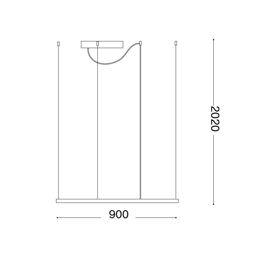 Ideal Lux - LED Hanglamp aan een koord ORACLE SLIM LED/53W/230V 3000K diameter 90x90 cm zwart