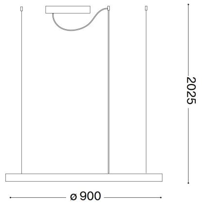 Ideal Lux - LED Hanglamp aan een koord ORACLE SLIM LED/55W/230V 4000K diameter 90 cm wit