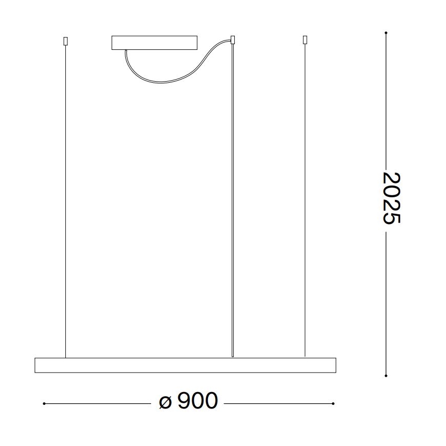 Ideal Lux - LED Hanglamp aan een koord ORACLE SLIM LED/55W/230V 4000K diameter 90 cm wit