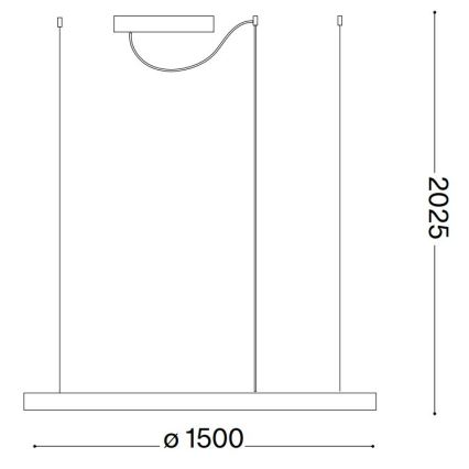 Ideal Lux - Dimbare LED hanglamp aan een koord ORACLE SLIM LED/76W/230V 3000K diameter 150 cm zwart