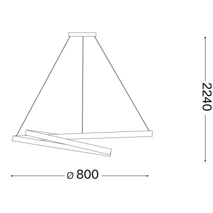 Ideal Lux - LED Hanglamp aan een koord OZ LED/52W/230V diameter 80 cm CRI 90 goud