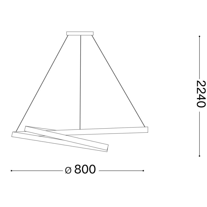 Ideal Lux - LED Hanglamp aan een koord OZ LED/52W/230V diameter 80 cm CRI 90 zwart