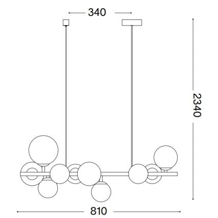 Ideal Lux - LED Hanglamp aan een koord PERLAGE 10xG9/3W/230V 81 cm goud/gerookt