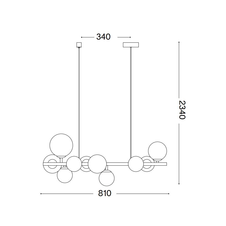 Ideal Lux - LED Hanglamp aan een koord PERLAGE 10xG9/3W/230V 81 cm goud/gerookt