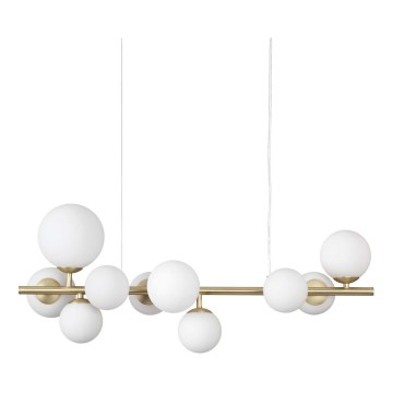 Ideal Lux - LED Hanglamp aan een koord PERLAGE 10xG9/3W/230V 81 cm goud/wit