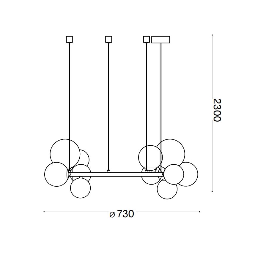 Ideal Lux - LED Hanglamp aan een koord PERLAGE 11xG9/3W/230V diameter 73 cm goud/gerookt