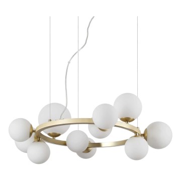 Ideal Lux - LED Hanglamp aan een koord PERLAGE 11xG9/3W/230V diameter 73 cm goud/wit