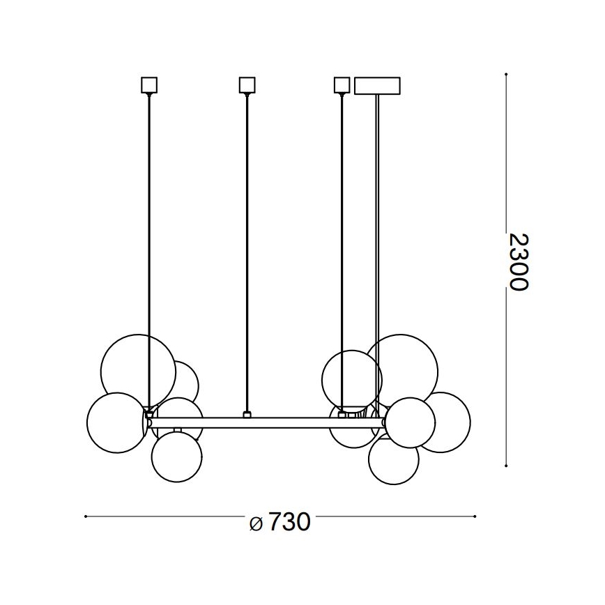 Ideal Lux - LED Hanglamp aan een koord PERLAGE 11xG9/3W/230V diameter 73 cm goud/wit
