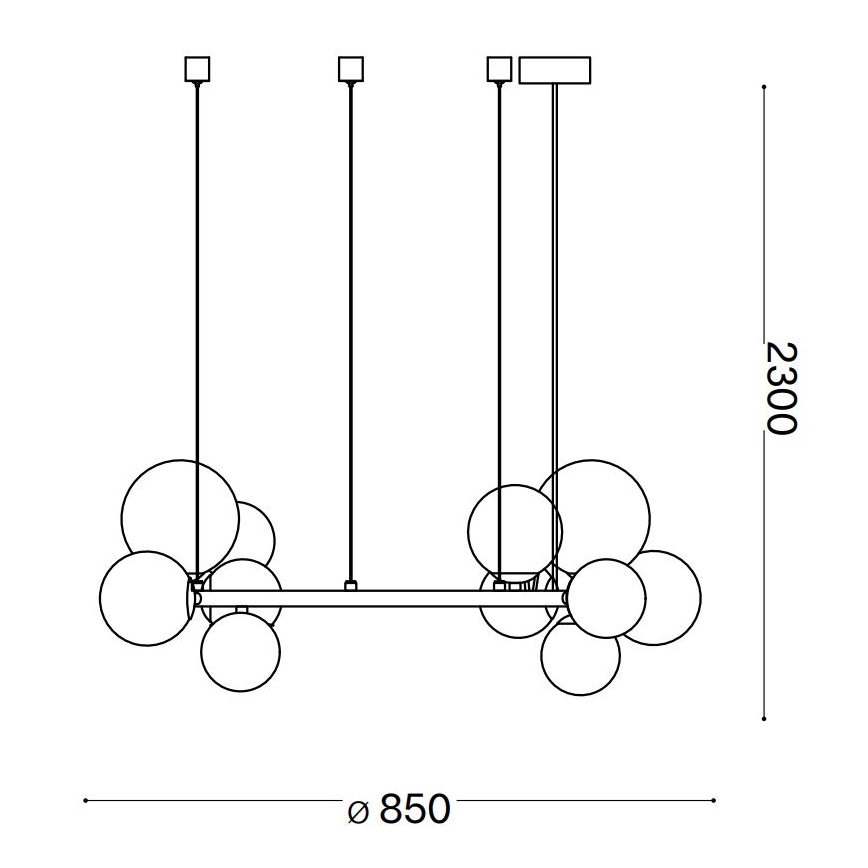 Ideal Lux - LED Hanglamp aan een koord PERLAGE 14xG9/3W/230V diameter 85 cm goud/wit