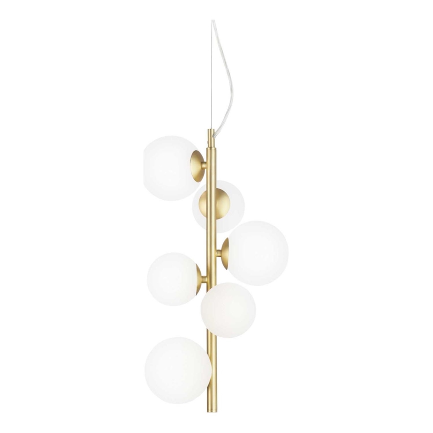 Ideal Lux - LED Hanglamp aan een koord PERLAGE 6xG9/3W/230V diameter 26 cm goud/wit