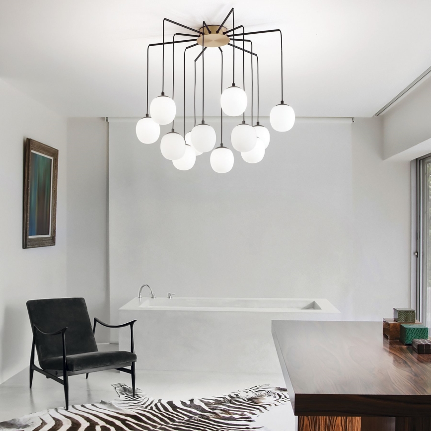 Ideal Lux - LED Hanglamp aan een koord RHAPSODY 12xG9/3W/230V messing