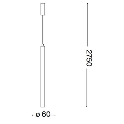 Ideal Lux - LED Hanglamp aan een koord ULTRATHIN LED/11,5W/230V CRI 90 messing