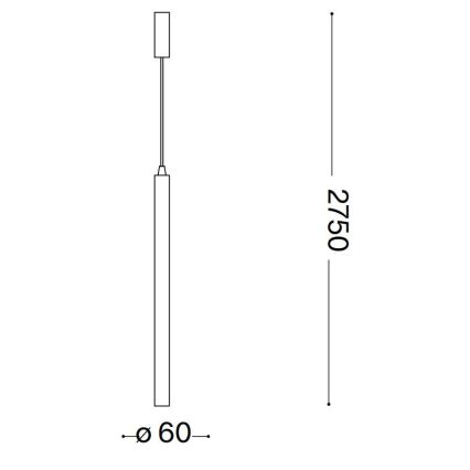 Ideal Lux - LED Hanglamp aan een koord ULTRATHIN LED/11,5W/230V CRI 90 zwart