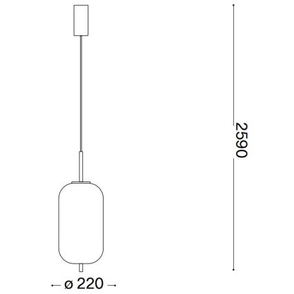 Ideal Lux - LED Hanglamp aan een koord UMILE LED/20W/230V diameter 22 cm CRI 90 messing/wit