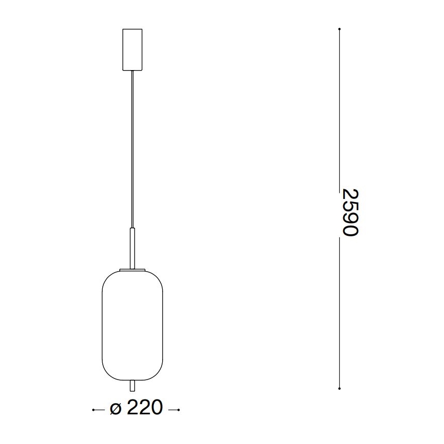 Ideal Lux - LED Hanglamp aan een koord UMILE LED/20W/230V diameter 22 cm CRI 90 messing/wit
