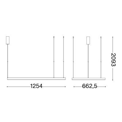 Ideal Lux - LED Hanglamp aan een koord WAVES LED/45W/230V CRI 90 zwart