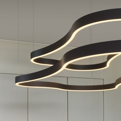 Ideal Lux - LED Hanglamp aan een koord WAVES LED/54W/230V CRI 90 zwart