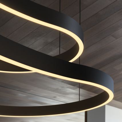 Ideal Lux - LED Hanglamp aan een koord WAVES LED/54W/230V CRI 90 zwart