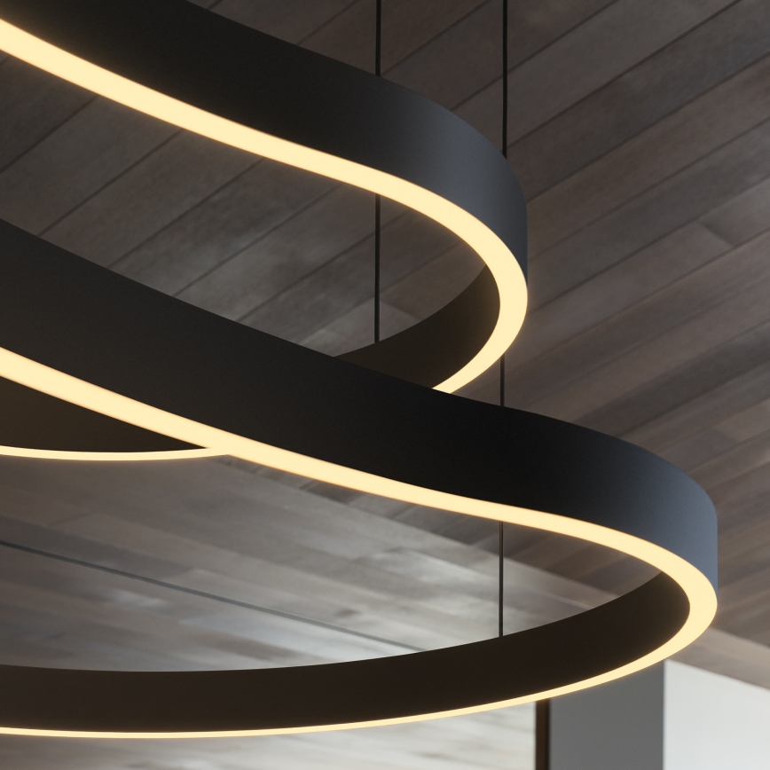 Ideal Lux - LED Hanglamp aan een koord WAVES LED/54W/230V CRI 90 zwart