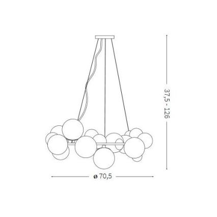 Ideal Lux - LED Hanglamp aan een snaar DNA 25x G9 / 3,2W / 230V