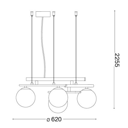 Ideal Lux - LED-hanglamp aan kabel ATLAS 4xG9/3W/230V goud