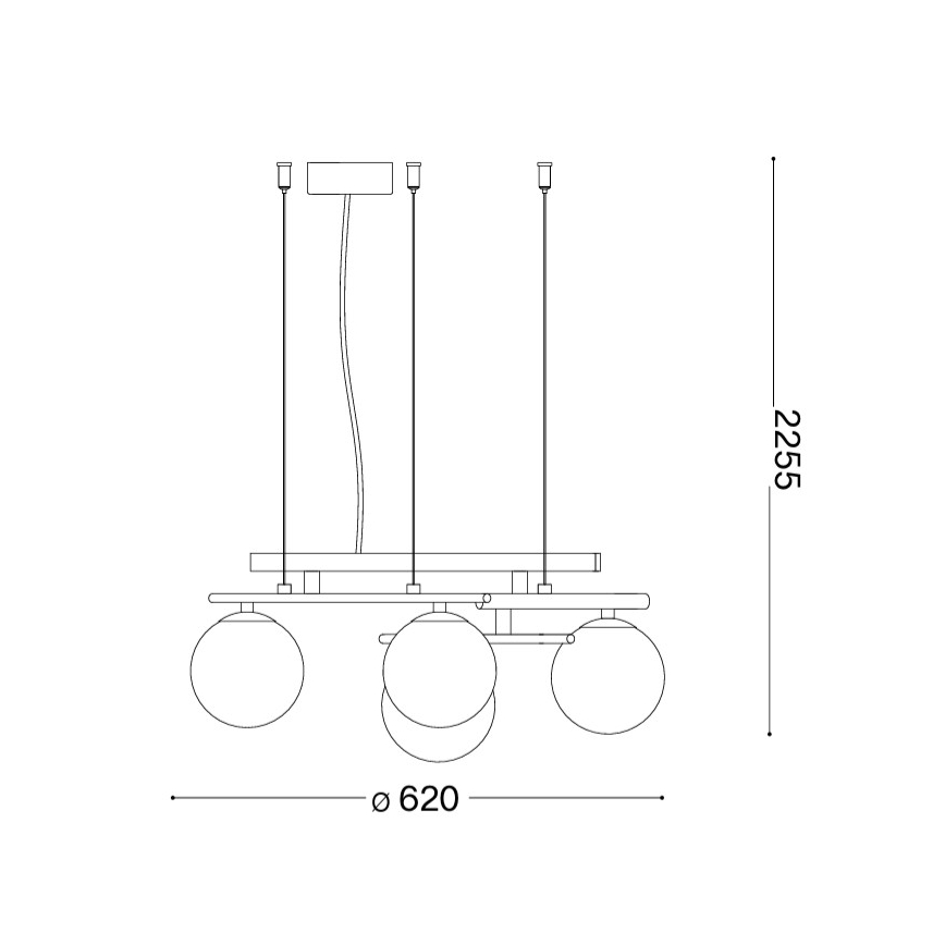 Ideal Lux - LED-hanglamp aan kabel ATLAS 4xG9/3W/230V zwart