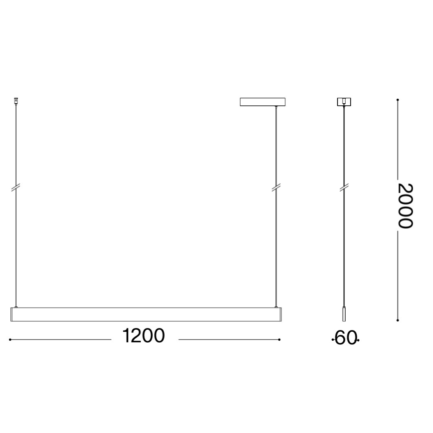 Ideal Lux - LED-hanglamp aan kabel DESK WIDE LED/36W/230V CRI 90 120 cm zwart