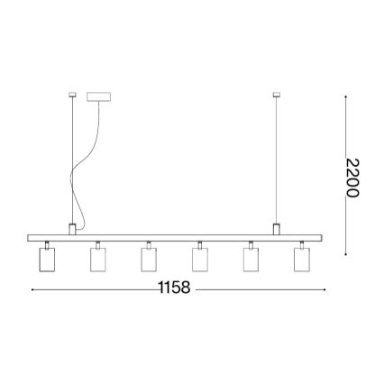 Ideal Lux - LED-hanglamp aan kabel DYNAMITE 6xGU10/7W/230V CRI 90 messing